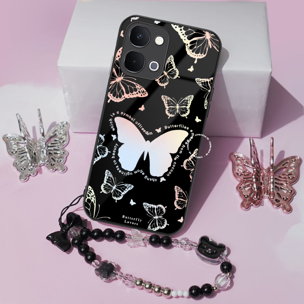 GANTUNGAN HP Softcase Glass + สายคล้องสําหรับVivo Y31d Y500i Y31d Proล่าสุดเคสโทรศัพท์ป้องกันกล้องป้