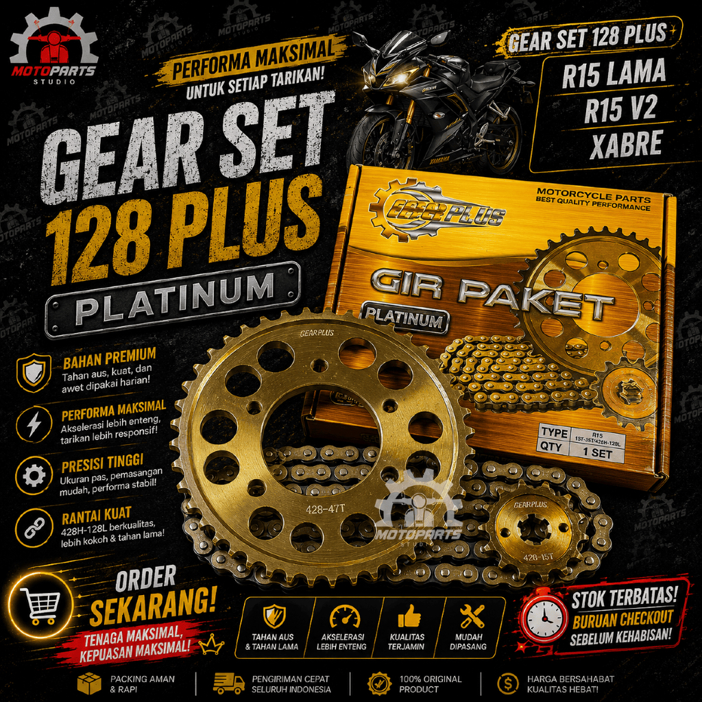ชุดเกียร์ GEAR PACKAGE R15 V1 V2 XABRE 15 47T 428H
