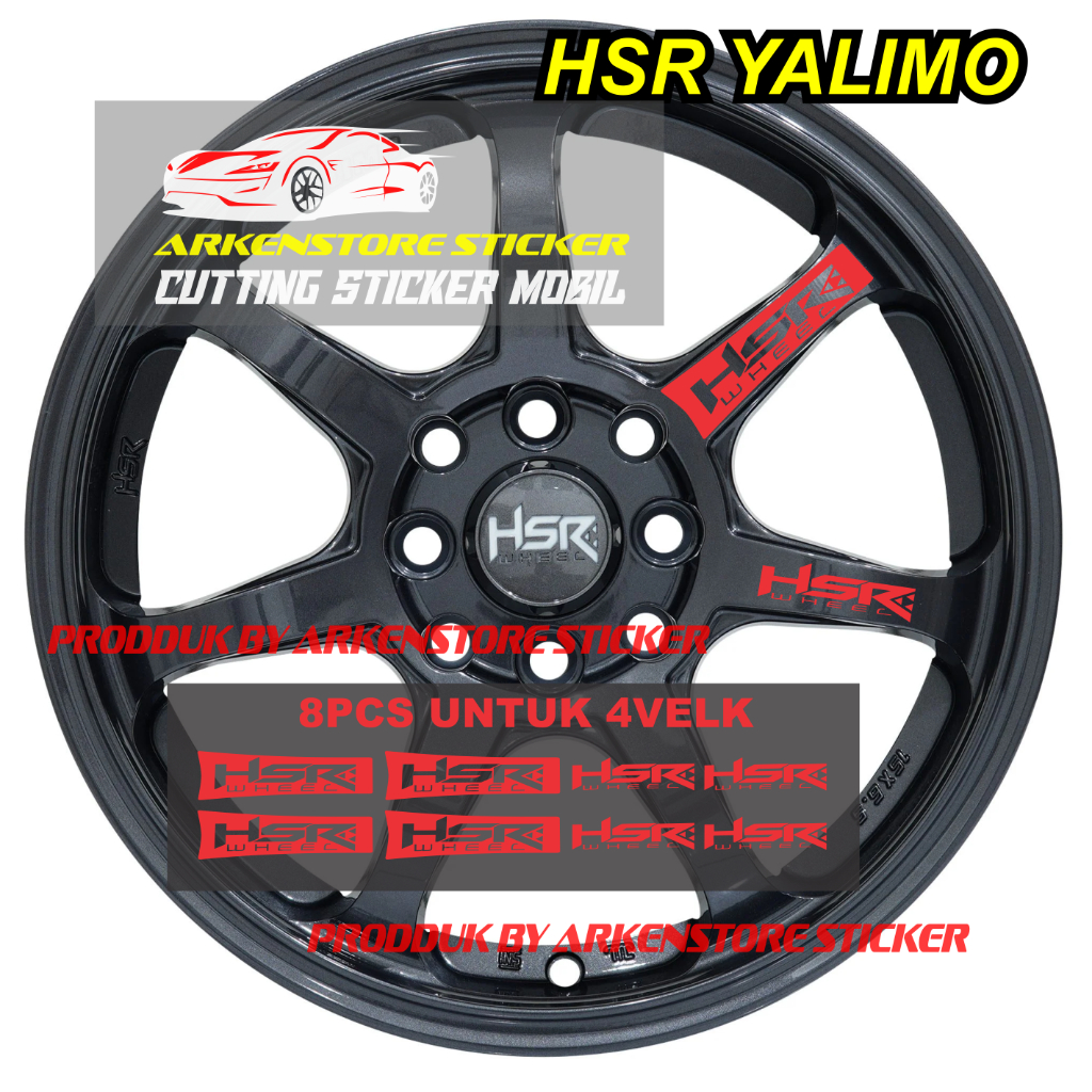 ใหม่ล่าสุดสติ๊กเกอร์ HSR WHEEL YALIMO RIM สติ๊กเกอร์ HSR YALIMO WHEEL RACING รถ VOLK สติ๊กเกอร์แหวน 