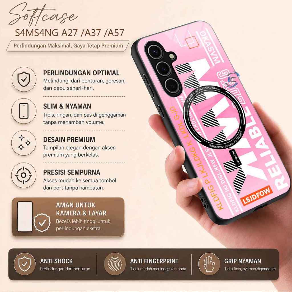 Softcase Glass Glitter Glass สําหรับ SAMSUNG A27 A37 A57 - ปลอก Hp Samsung A27 A37 A57 - K82