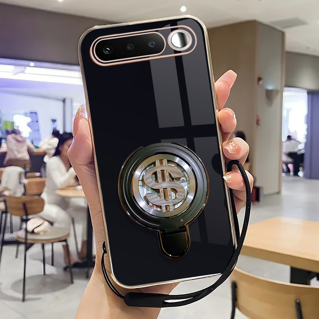 Realme 16 5G Case ล่าสุด Softcase Stand Holder แหวน Dollar Luxury Plating