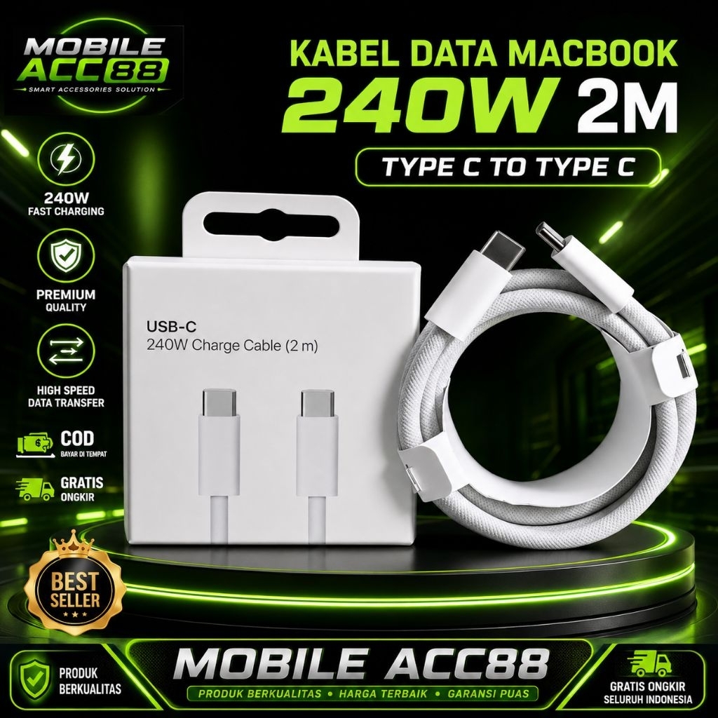 สายชาร์จ Macbook Super Fast 240W PD 2M