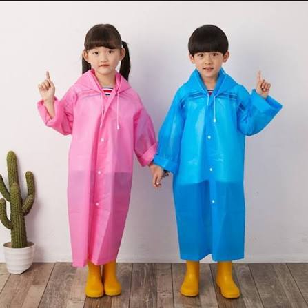 เสื้อกันฝน EVA สําหรับเด็ก, เสื้อกันฝนสําหรับเด็กกึ่งโปร่งใสธรรมดา, วัสดุกันฝน EVA คุณภาพ