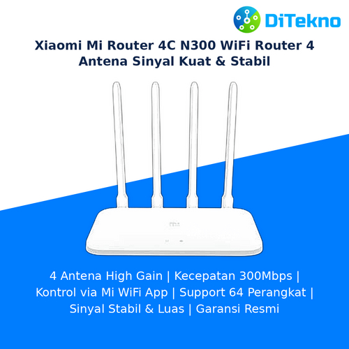 เราเตอร์ Xiaomi Mi 4C N300 เราเตอร์ WiFi 4 เสาอากาศสัญญาณที่แข็งแกร่งและเสถียร