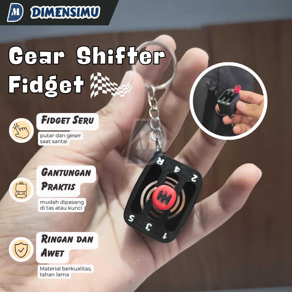 Shifter Fidget Keychain - 6-Speed Manual Fidget Keychain Mini Shifter Anti-Stress EDC | Dimensimu