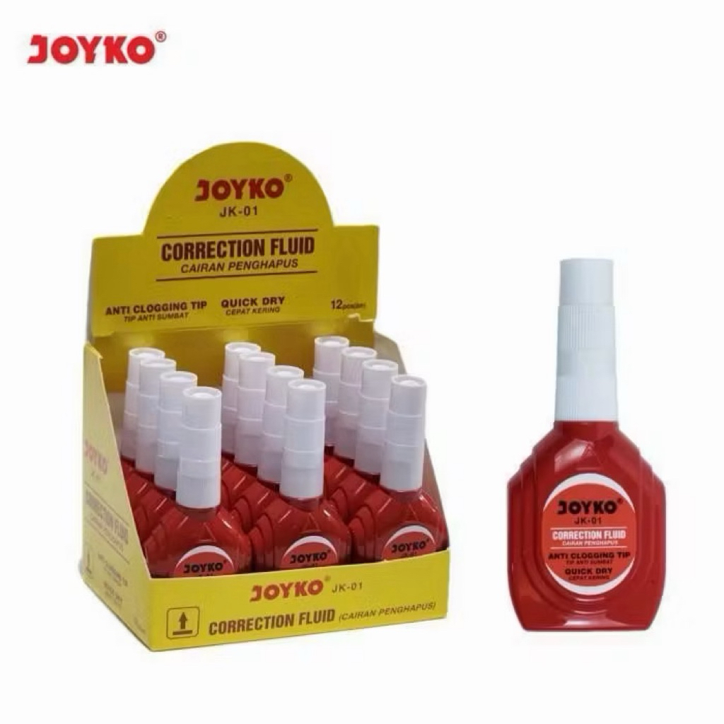 (1 กล่อง CONTENTS 12 ชิ้น) Correction Fluid JOYKO Jk-01 / Tip-Ex Liquid JK 01 / Type X JK01 Liquid S