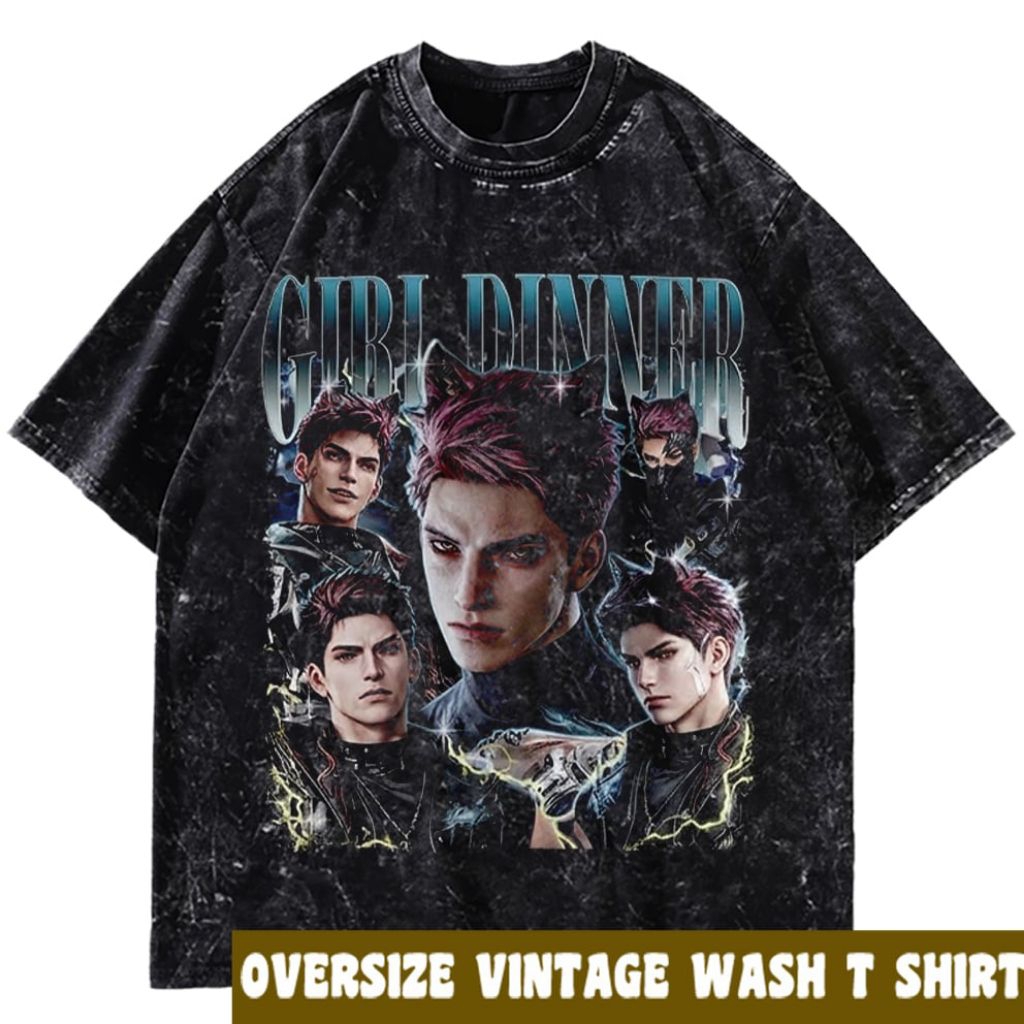 เสื้อยืดโอเวอร์ไซส์ Valko Love and deepspace | ผ้าฝ้าย 24s ในตัว | วินเทจ แบล็ค แอนด์ วอช