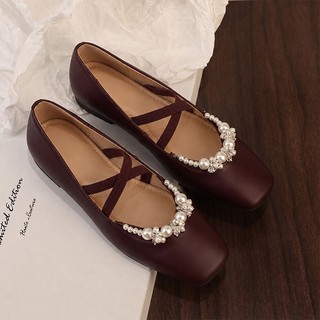 You Nine - Caramel Fudge Flat Shoes Minimalis Heels Slip On Wanita YNA016