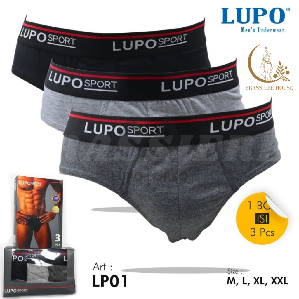 KATUN (3 ชิ้น) LP-01 MENS UNDERWEAR BRIEF TRIANGLE COTTON MISTY RUBBER SPORT