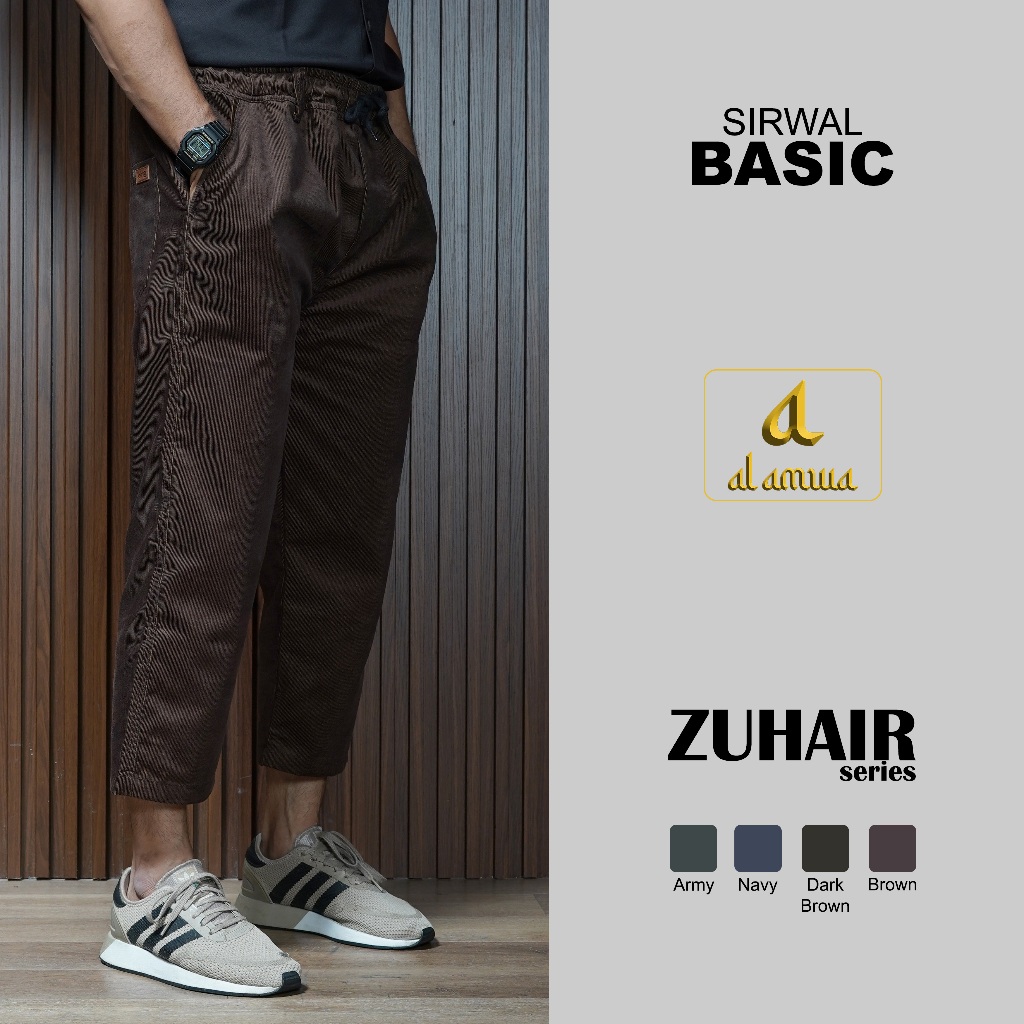 Sirwal Zuhair โดย Al Amwa Premium | Sirwal Basic Corduroy Plain 7/8 Ankle Pants กางเกงกึ่งกลีบ