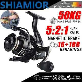 SHIAMIOR Reel Pancing 60KG Fishing Reel Power Handle Spinning Reel Murah Kuat Metal Pancing Rod Mesin Casting