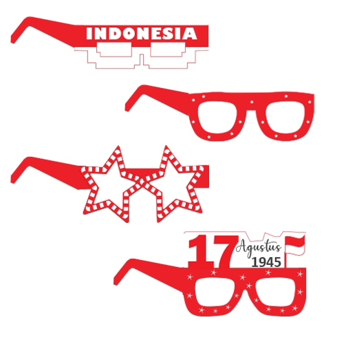 MERAH Paper Glasses August Red and White August Glasses ทําจากกระดาษแข็ง