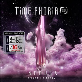 TIME PHORIA - TASYA FARASYA APPROVED Nebula Velvet Lip Cream 4ML - Liptint Dengan Warna Intense Waterproof Transferproof Foodproof Tahan Lama 12Jam Lip Stain Lipgloss Lipstik Lip Tint Longlasting Makeup TimePhoria Official Store