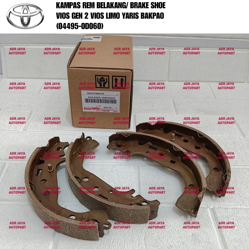 ผ้าเบรคหลัง/รองเท้าเบรค Vios Gen 2 Yaris Bakpao ชุด 4 ชิ้น Original 04495-0D060