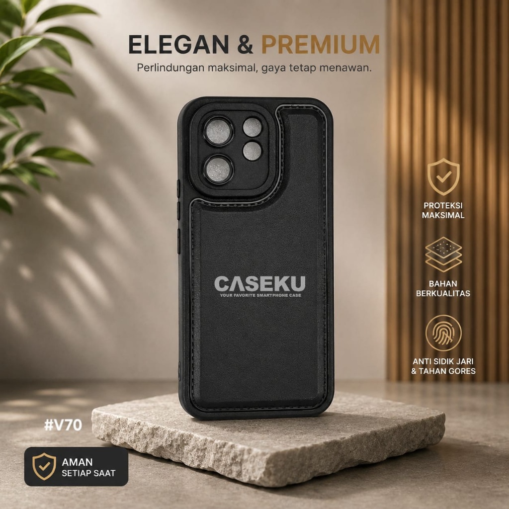 Vivo V70 Vivo V70 FE Vivo V60 Lite Case Leather Pro Camera Black Case Vivo V70 Vivo V70 FE Vivo V60 