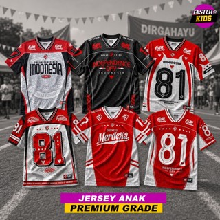 FASTERKIDS - Jersey Anak Kemerdekaan Laki laki Perempuan - Jersey Anak Kemerdekaan Usia 2-13 Tahun