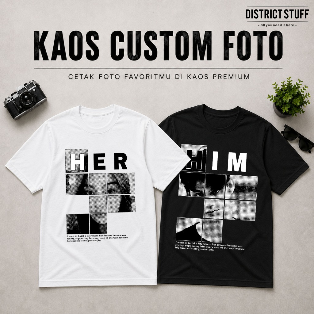 Custom Basic Oversize HERM Cotton Combed Bucin T-Shirt - Aesthetic Streetwear Couple Clothes