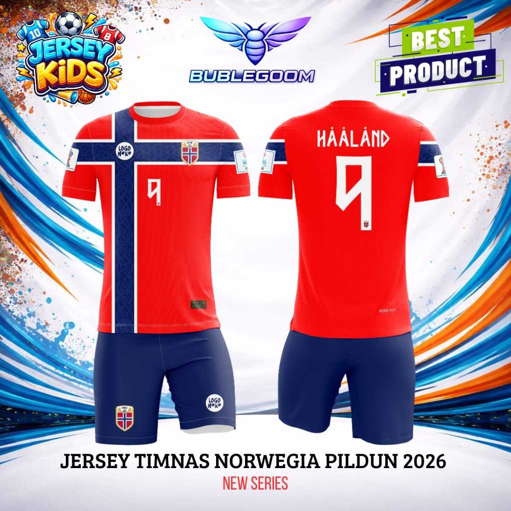 Norwegia Fantasy Kids Football Jersey home haaland 9 World Cup Kids NORWEY KIDS FOOTBALL SHIRT JERSE