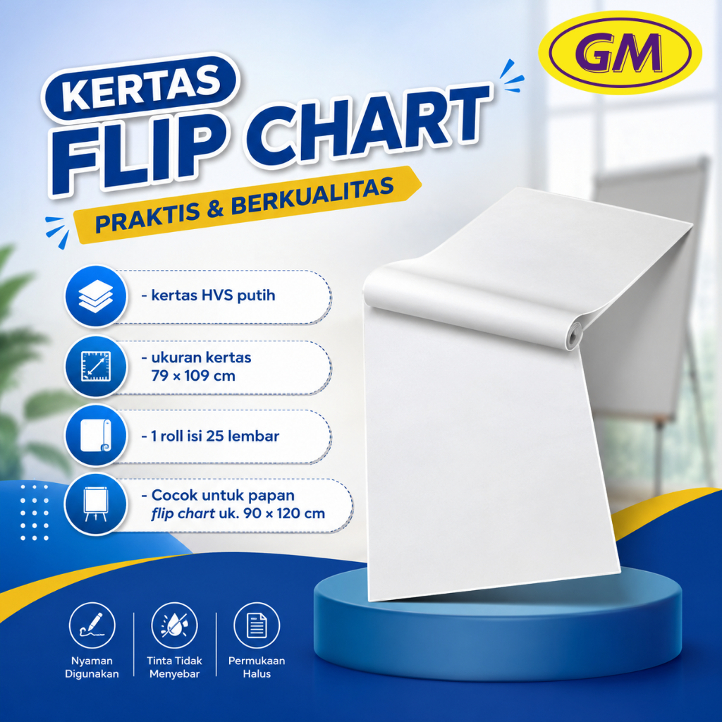 GM FLIP CHART PAPER KFC-79109 | PRESENTATION PAPER } FLIPCHART PAPER UK. 79 X 109CM