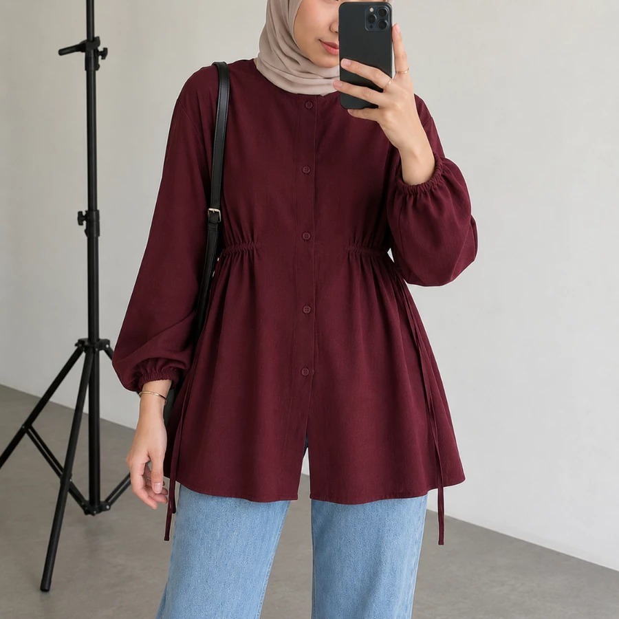 BHO FASHION - ZER BLOUSE KAVITA DRESSED BUSUI LONG-SLEEVED CLOTHES สําหรับผู้หญิง / ALESA BLOUSE