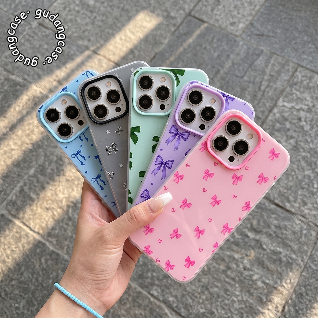 CASE CASING JELLY สี 2 IN 1 น่ารัก RIBBON MOTIF สําหรับ INFINIX HOT 30i 40 50 60 70 NOTE EDGE 40 50 