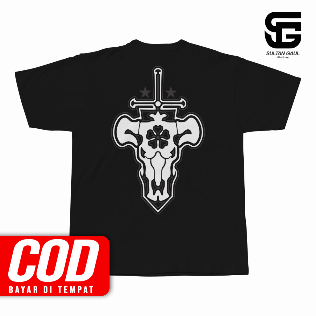 KATUN สีดํา BULLS SQUAD V3 สีดํา CLOVER อะนิเมะเสื้อยืดญี่ปุ่น Distro Unisex ผ้าฝ้าย