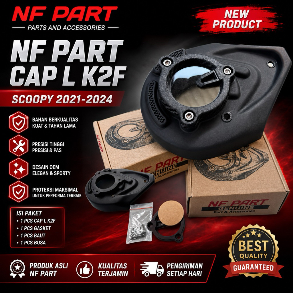 ฝาครอบ Scoopy Prestige 2021-2024 cvt ฝาครอบสีดําพร้อมฝาครอบและสลักเกลียว