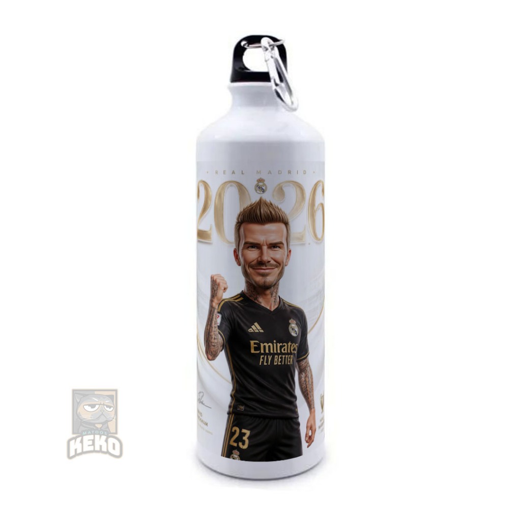 Beckham 3D Fan Art Bernabeu Stadium Icon Sport Bottle