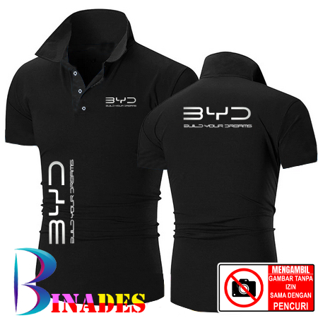 ขายเสื้อยืดคอปก BYD - BULD YOUR DREAMS DTF Screen Printing BINADES