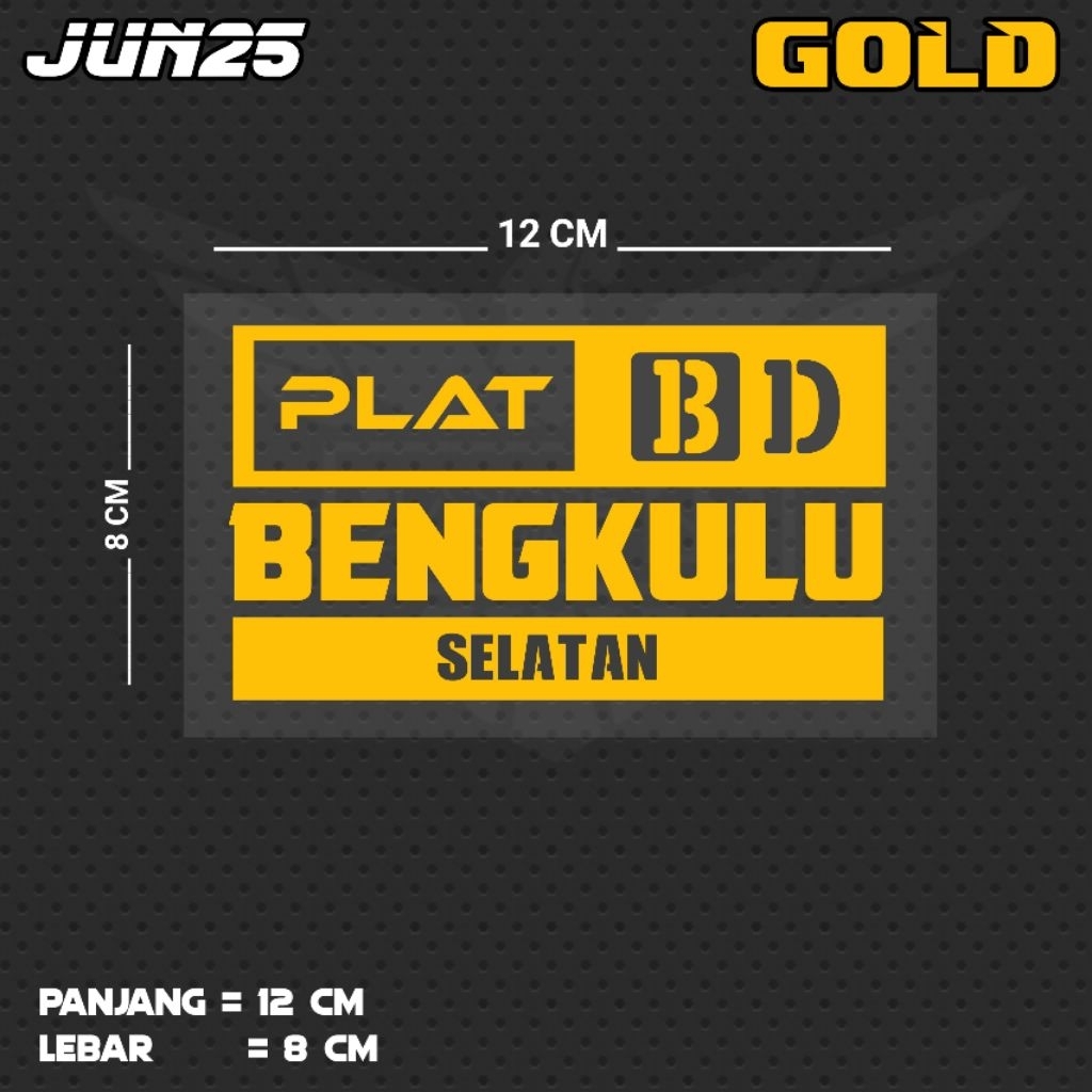 สติ๊กเกอร์ตัดด้วยแผ่น SOUTH BENGKULU | JUN25 BKL