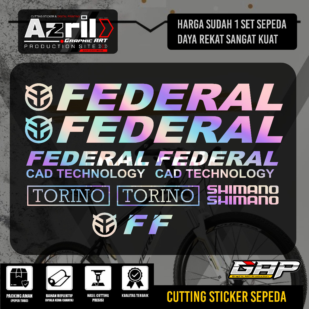 สติ๊กเกอร์ FEDERAL Torino BIKE สติ๊กเกอร์ตัดจักรยาน