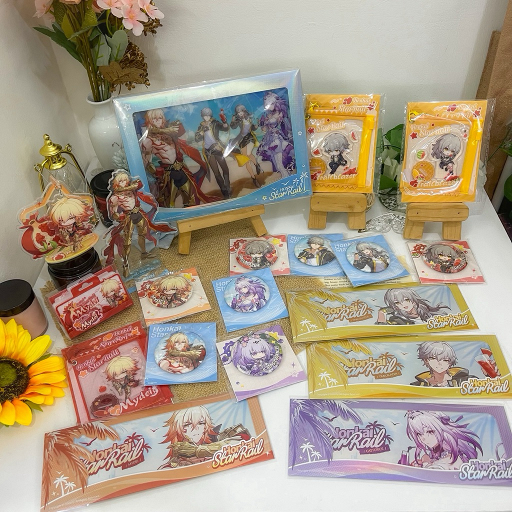 อย่างเป็นทางการ HSR Honkai Star Rail Fruity Summer Series Mydei Castofrice Stelle Caelus Badge Stand