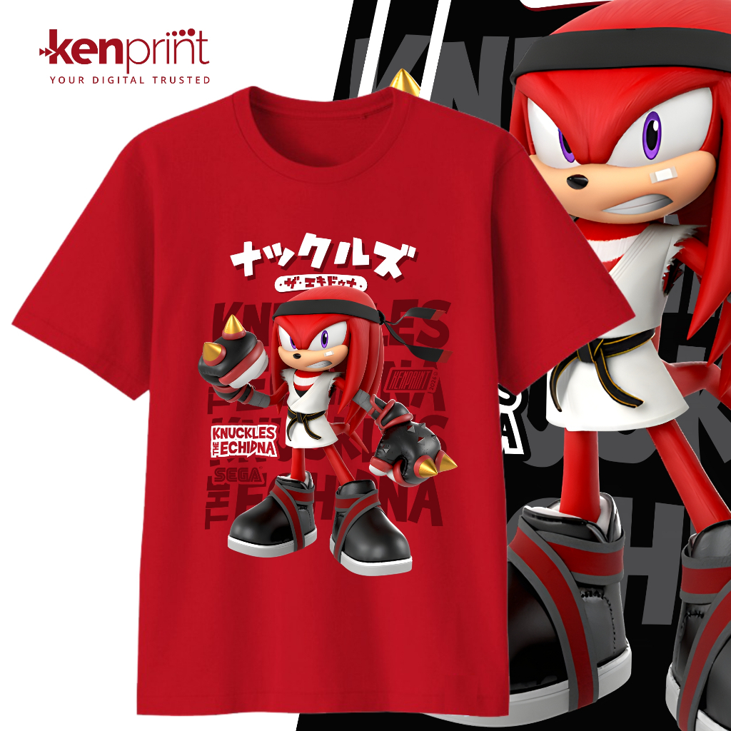 เสื้อยืด KENPRINT KNUCKLES THE ECHIDNA VER. 2 | NON อย่างเป็นทางการ | พรีเมี่ยมคอตตอน 30'ส - เด็ก วั