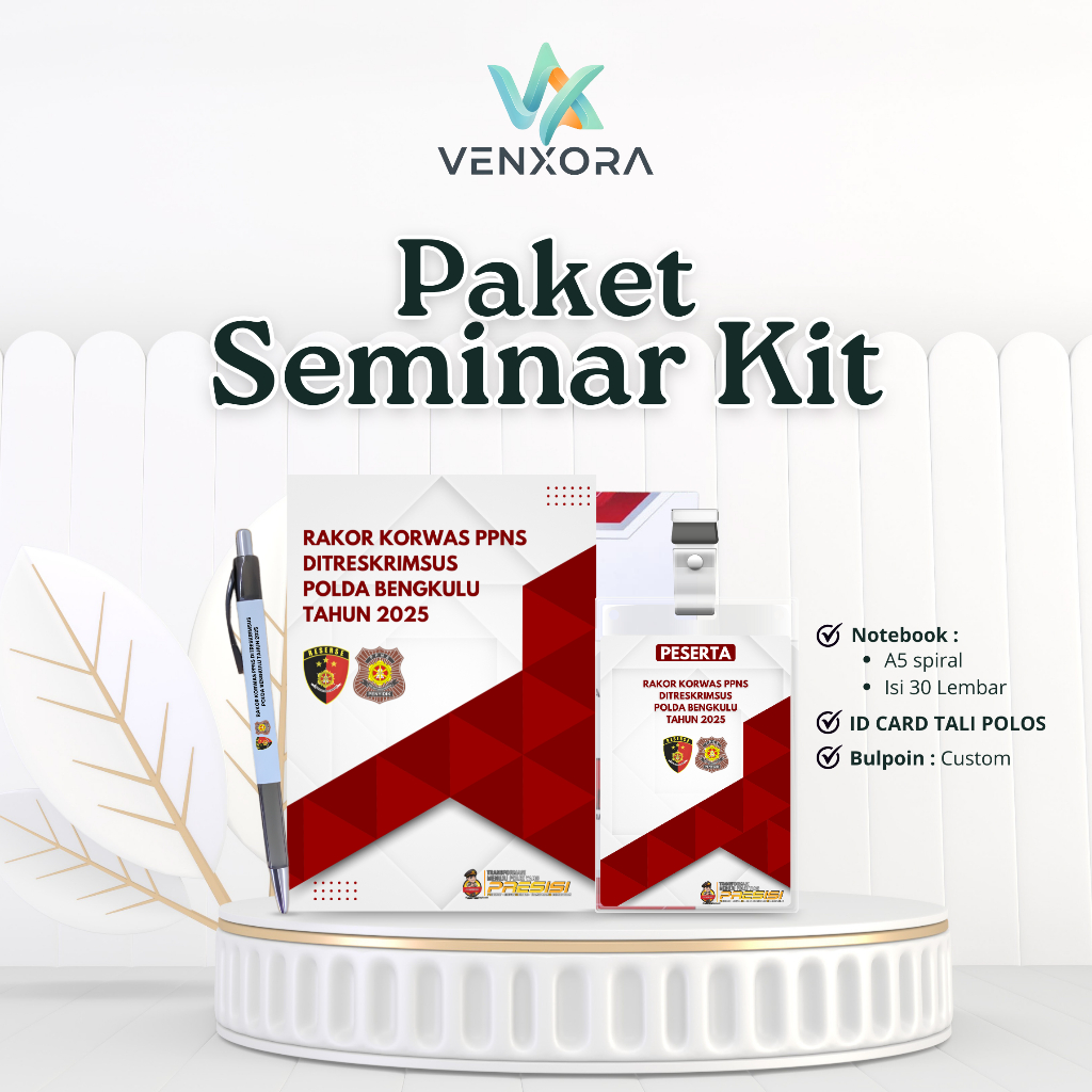 Teblon KIT Seminar Package - A5 Ginding Notebook - ปากกาพิมพ์แบบกําหนดเอง 1 ด้าน - บัตรประจําตัวเชือ