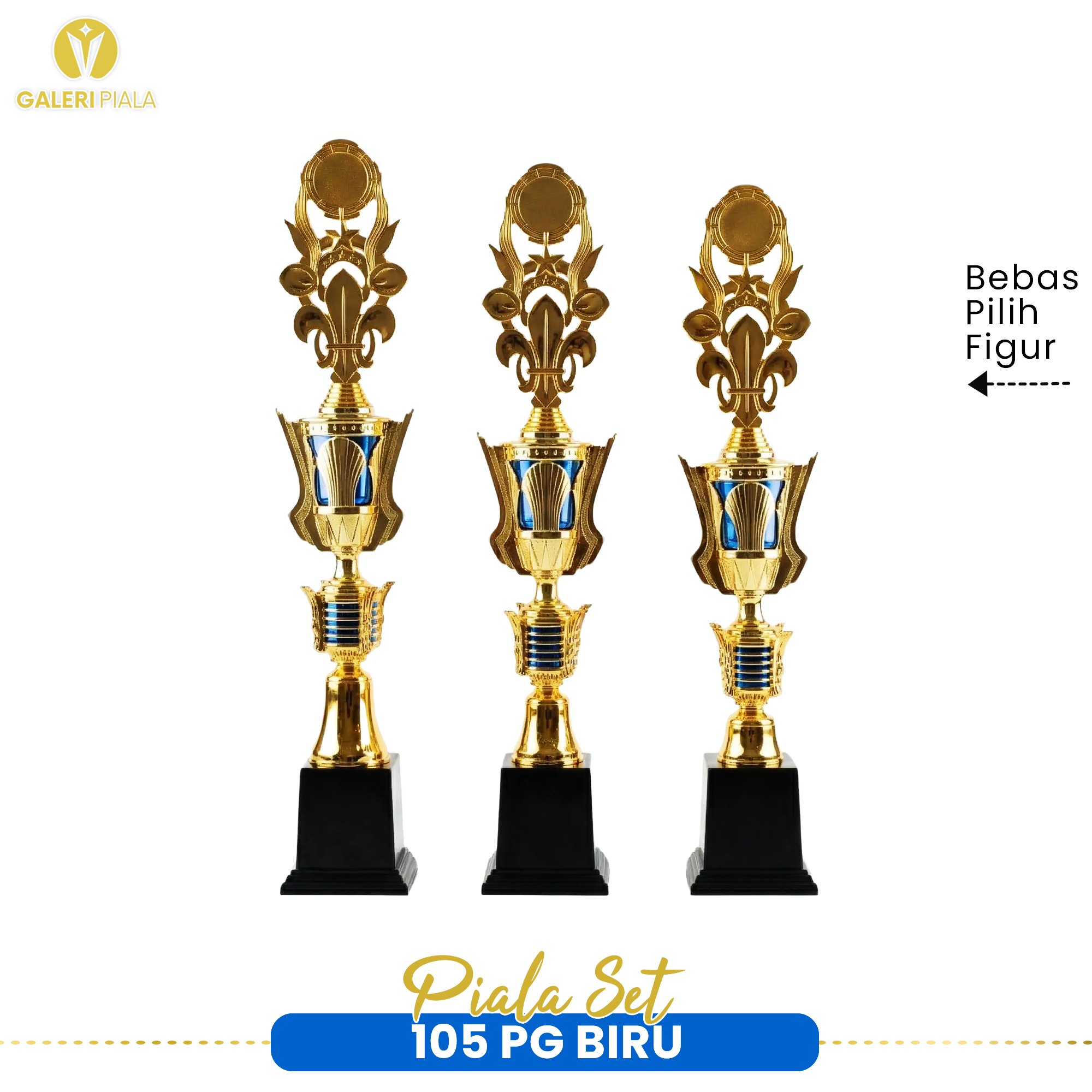 1 ชุด Trophy 123 Champion รุ่น 105 PG Blue Cool Trophy Championship School Tournament Sports การแข่ง