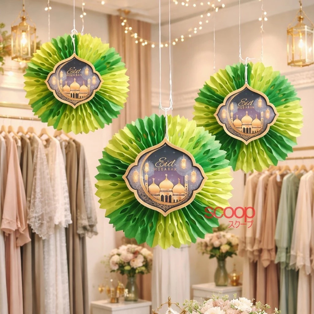 โคมไฟกระดาษพับ Eid Mubarak ตกแต่ง Eid Mubarak 67440300