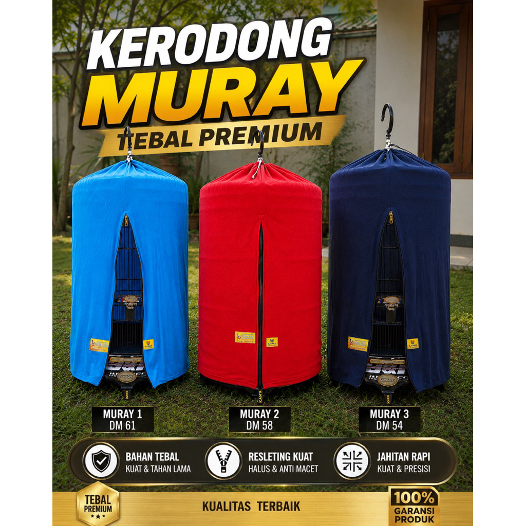 ฝาครอบ Murai หนาระดับพรีเมียม Muray 1 DM 61 Muray 2 DM 58 Muray 3 DM 54 | ฝาครอบกรงมูไรซิปแข็งแรงพร้