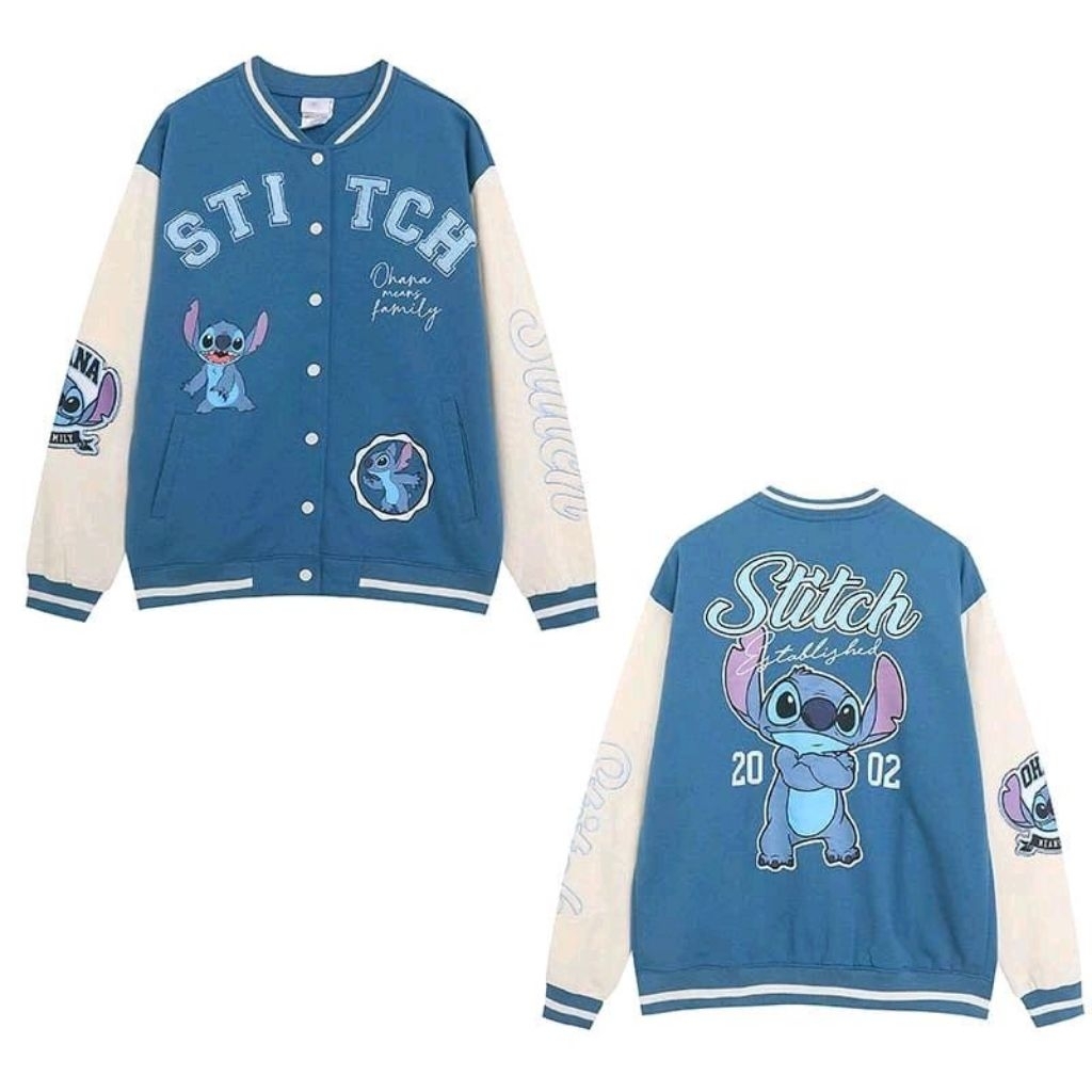 Disney Stitch Jacket Ohana fmly lilonstitch เสื้อกันหนาวปัก