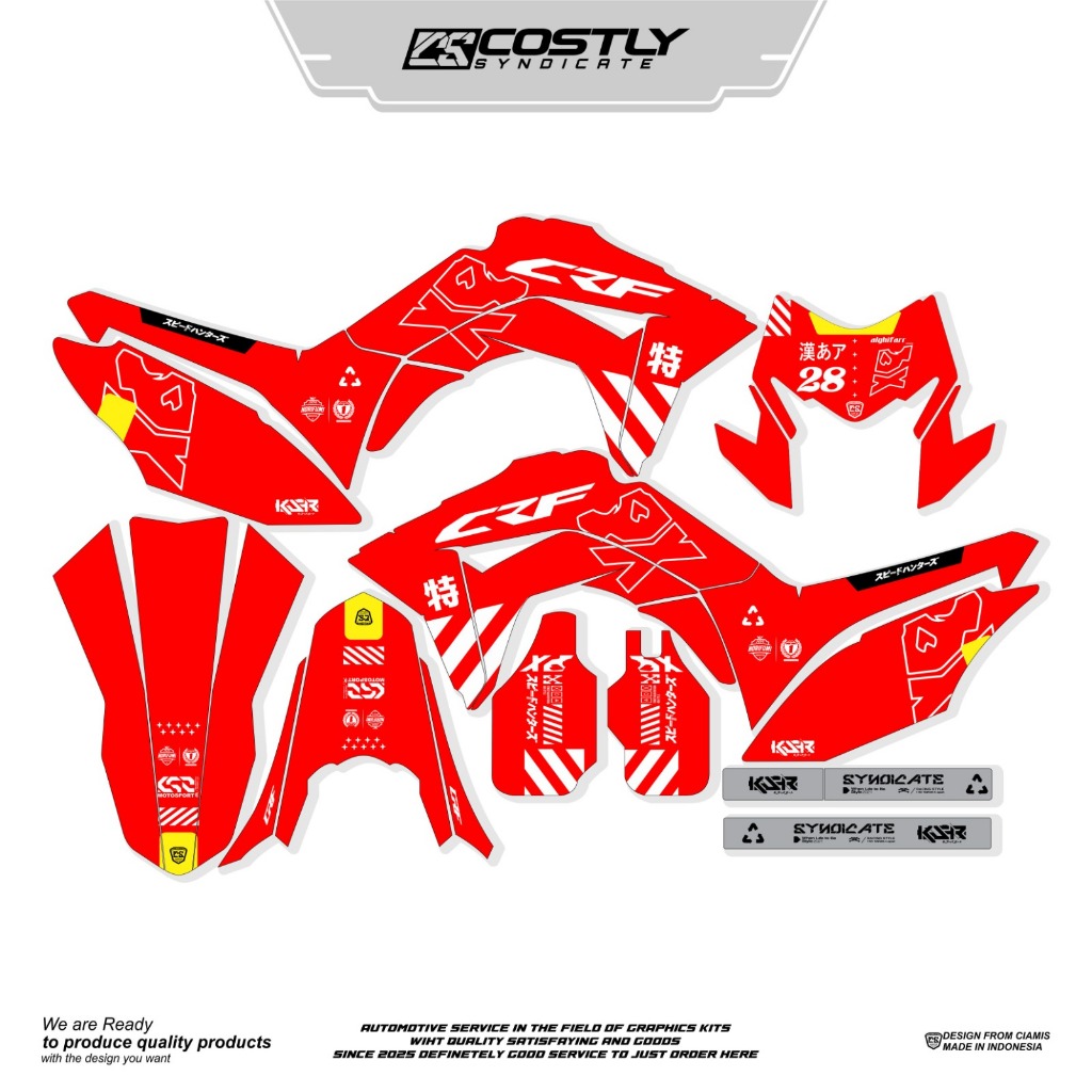 รูปลอก/สติ๊กเกอร์ Dtracker/CRF150L/KLX BF/Gordon/CRF150L/wr155 ฯลฯ แบบเต็มตัว (เปลี่ยนสีได้+ชื่อ+เบอ