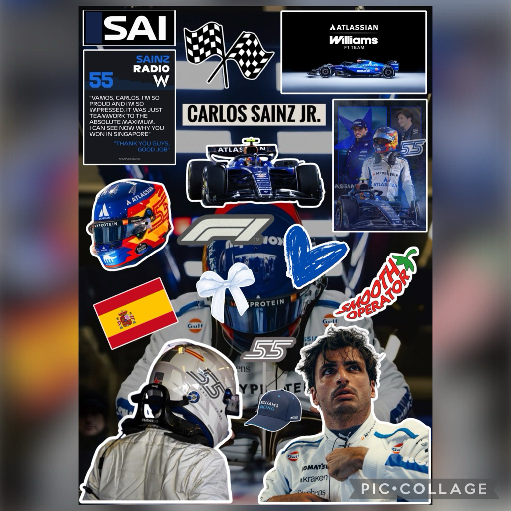 Williams Racing Carlos Sainz สูตร 1 สติ๊กเกอร์ | ไวนิลกันน้ํา 17 ชิ้น