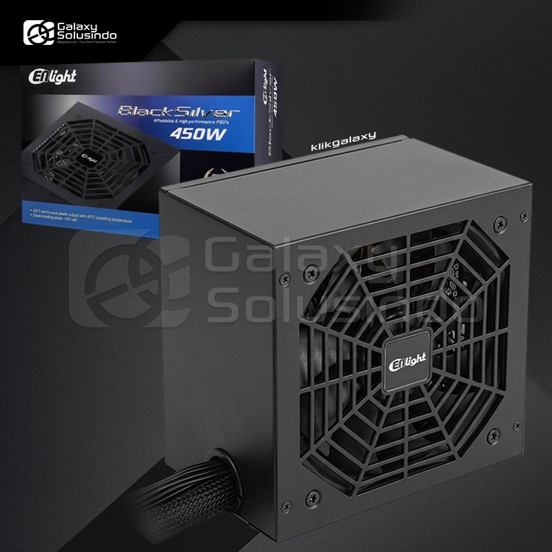 แหล่งจ่ายไฟ Enlight Black Silver 450Watt - GS