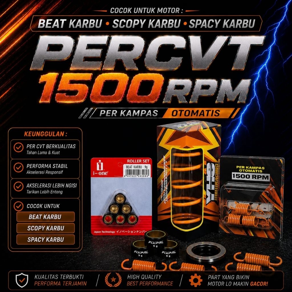 CVT RACING SPRING PACKAGE 1500 RPM BEAT CARBON SCOOPY CARBON SPACY DOUBLE CLASP SPRING 1500 RPM ROLL