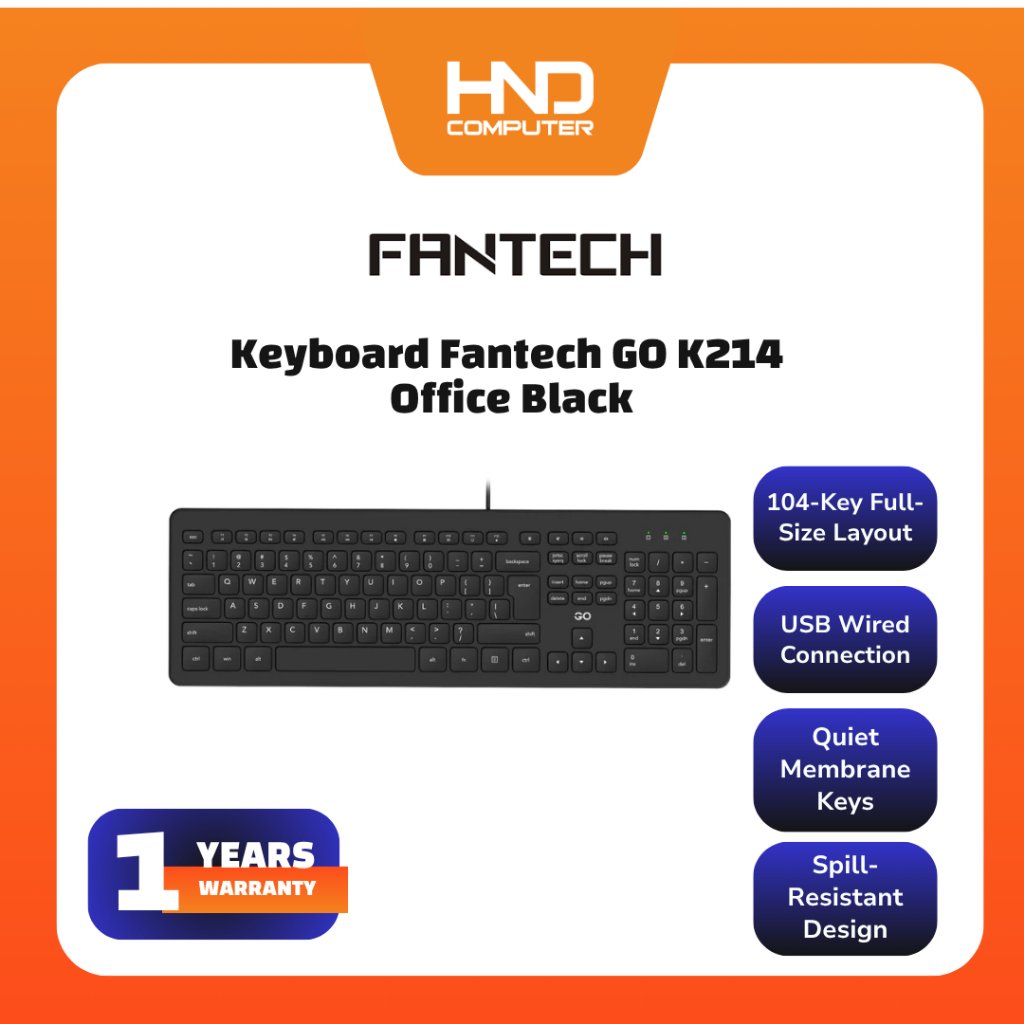 คีย์บอร์ด Fantech GO K214 Office สีดํา