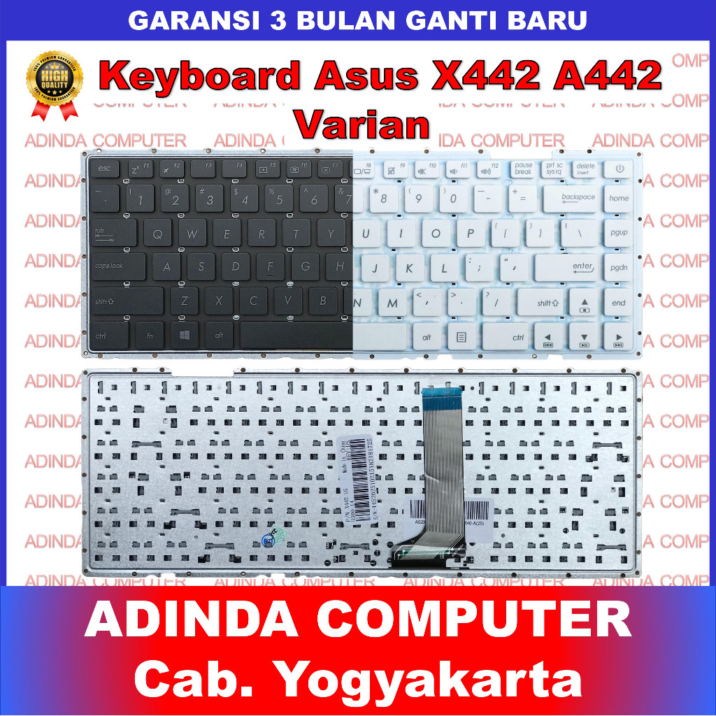 คีย์บอร์ด Asus X442 A442U X442U X442UA A442UF A442UQ A442UR X442UR - สีดํา