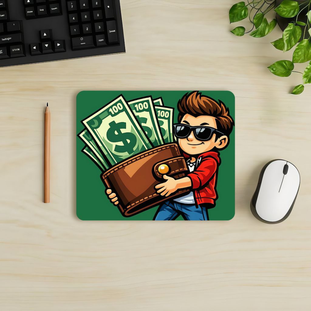 MS204 UNIQUE แผ่นรองเมาส์น่ารักสําหรับ CHILDREN SULTAN HOLDING DOLLAR MONEY WALLET - คอมพิวเตอร์แผ่น
