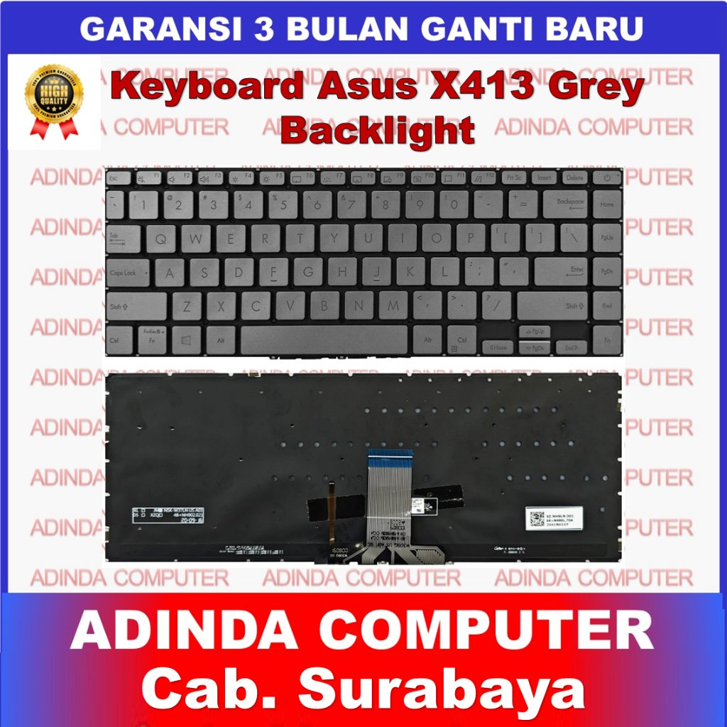 Asus VivoBook X413 E410 E410M E410MA E410MAO S4600 คีย์บอร์ดแบ็คไลท์สีเทา
