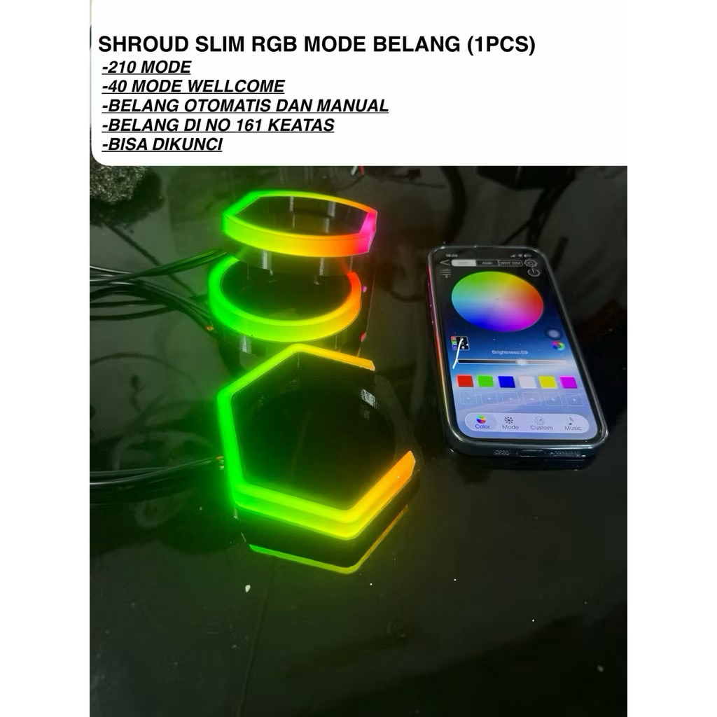 RGB SHROUD พร้อมโหมดแถบ (1 ชิ้น) สามารถล็อค/PASSWORD ได้