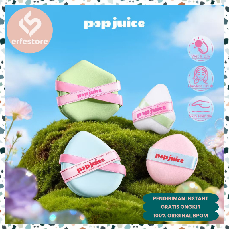 POPJUICE Powder Puff Soft Powder สําหรับแต่งหน้าไร้ที่ติ