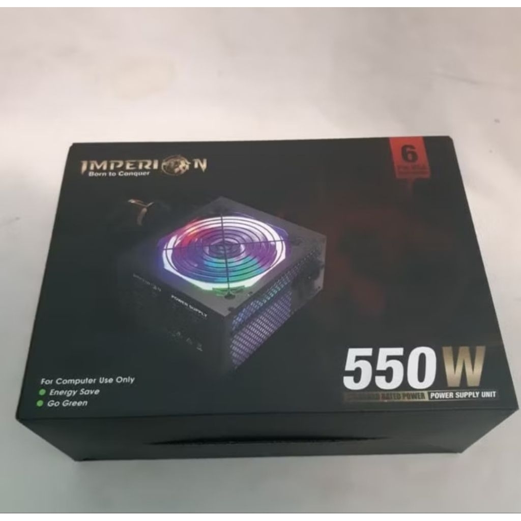 PSU สําหรับเล่นเกม Imperion 550W พร้อมคุณสมบัติ RGB LED