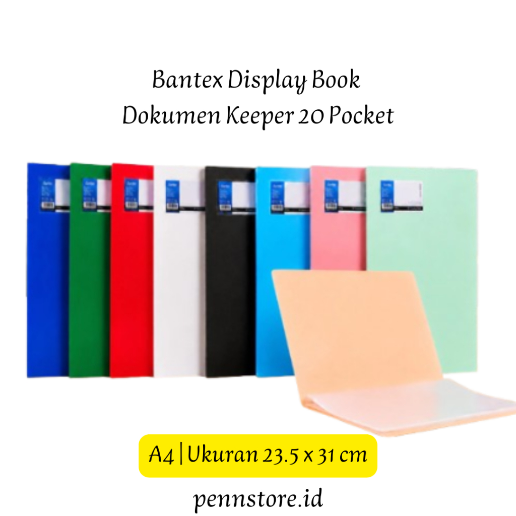 (ขายปลีก) BANTEX Display Book A4 20 Pockets Map Clear Holder วัสดุ PP Anti-Static Premium BF4116